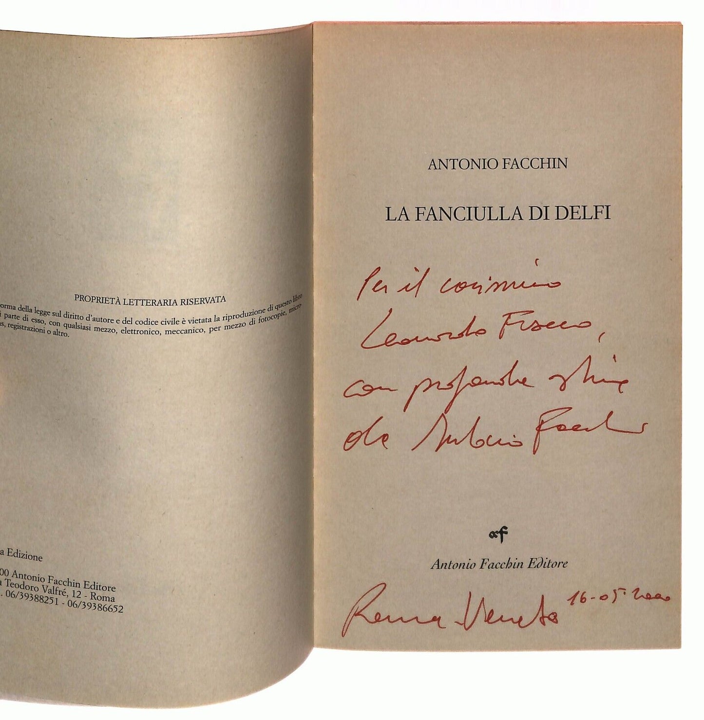 EBOND La Fanciulla Di Delfi Antonio Facchin 2000 Autografato Libro LI030752