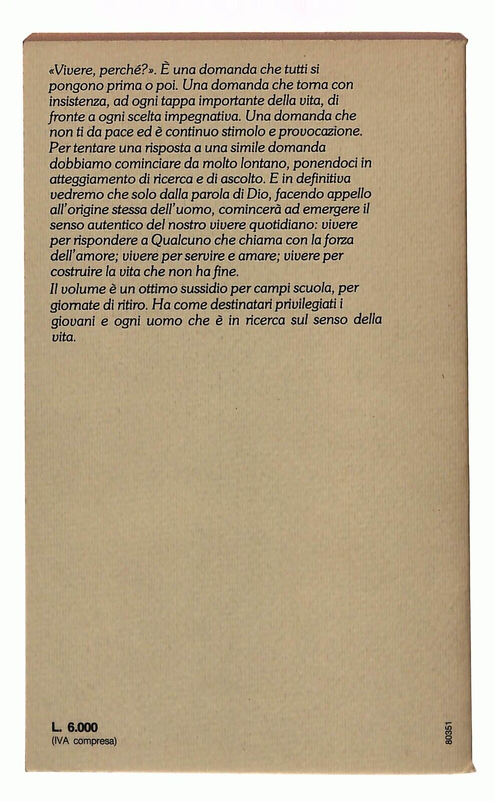 EBOND Perche Vivere Giuseppe Florio Edb 1984 Libro LI031261