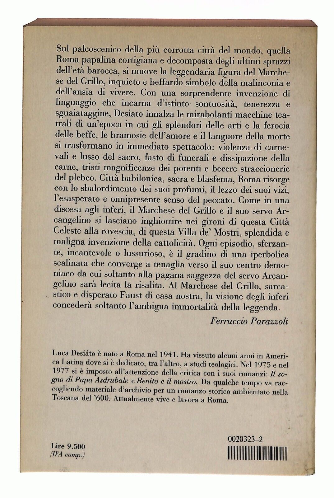 EBOND Il Marchese Del Grillo Luca Desiato Mondadori 1981 Libro LI031352