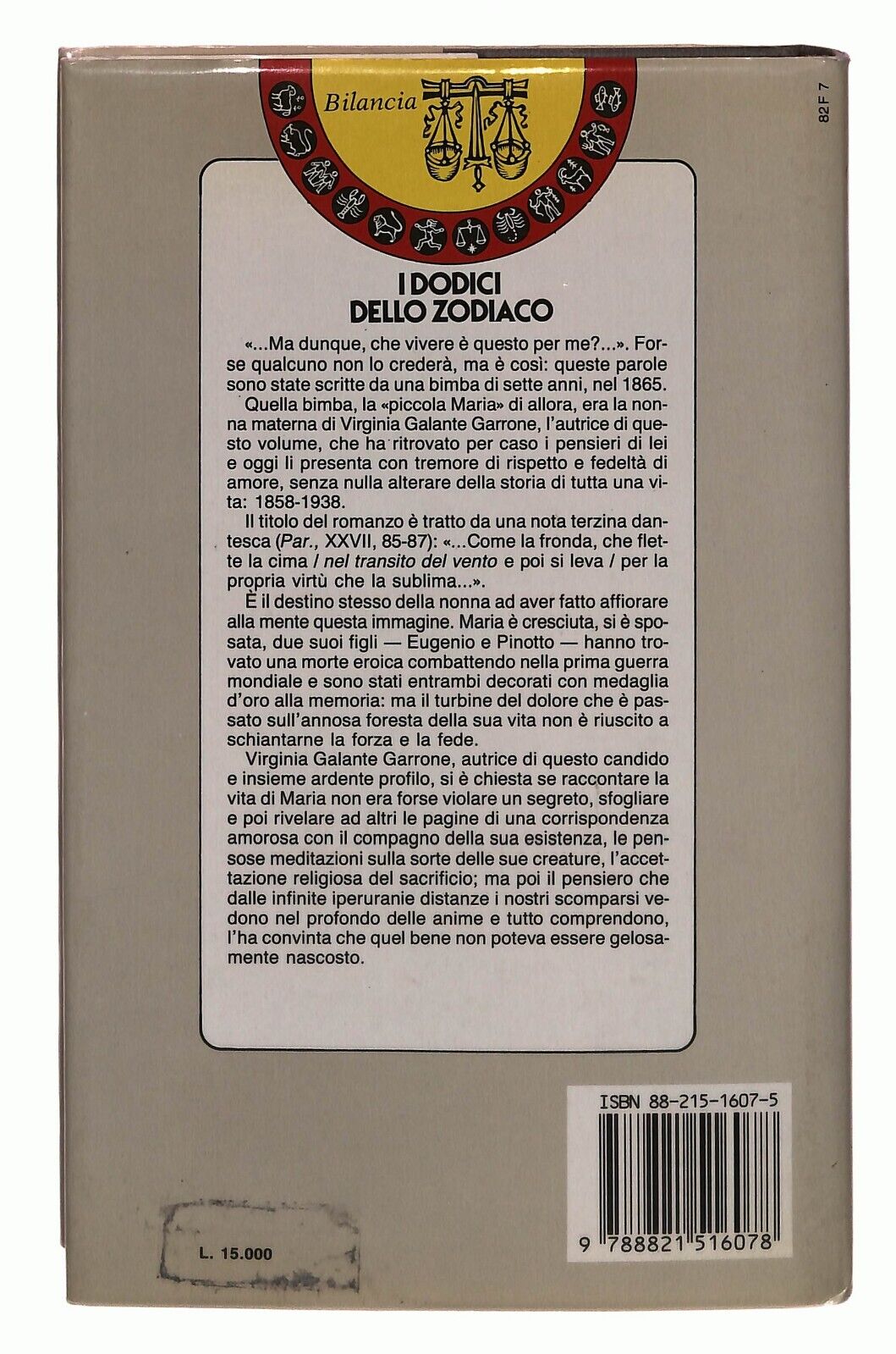 EBOND Nel Transito Del Vento Galante Garrone Virginia 1988 Libro LI031759