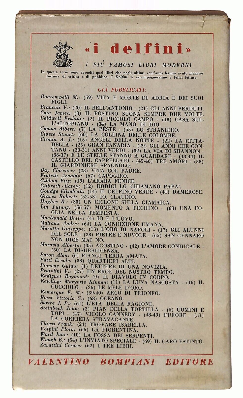 EBOND La Cittadella A.j. Cronin Bonpiani 1957 Libro LI032509