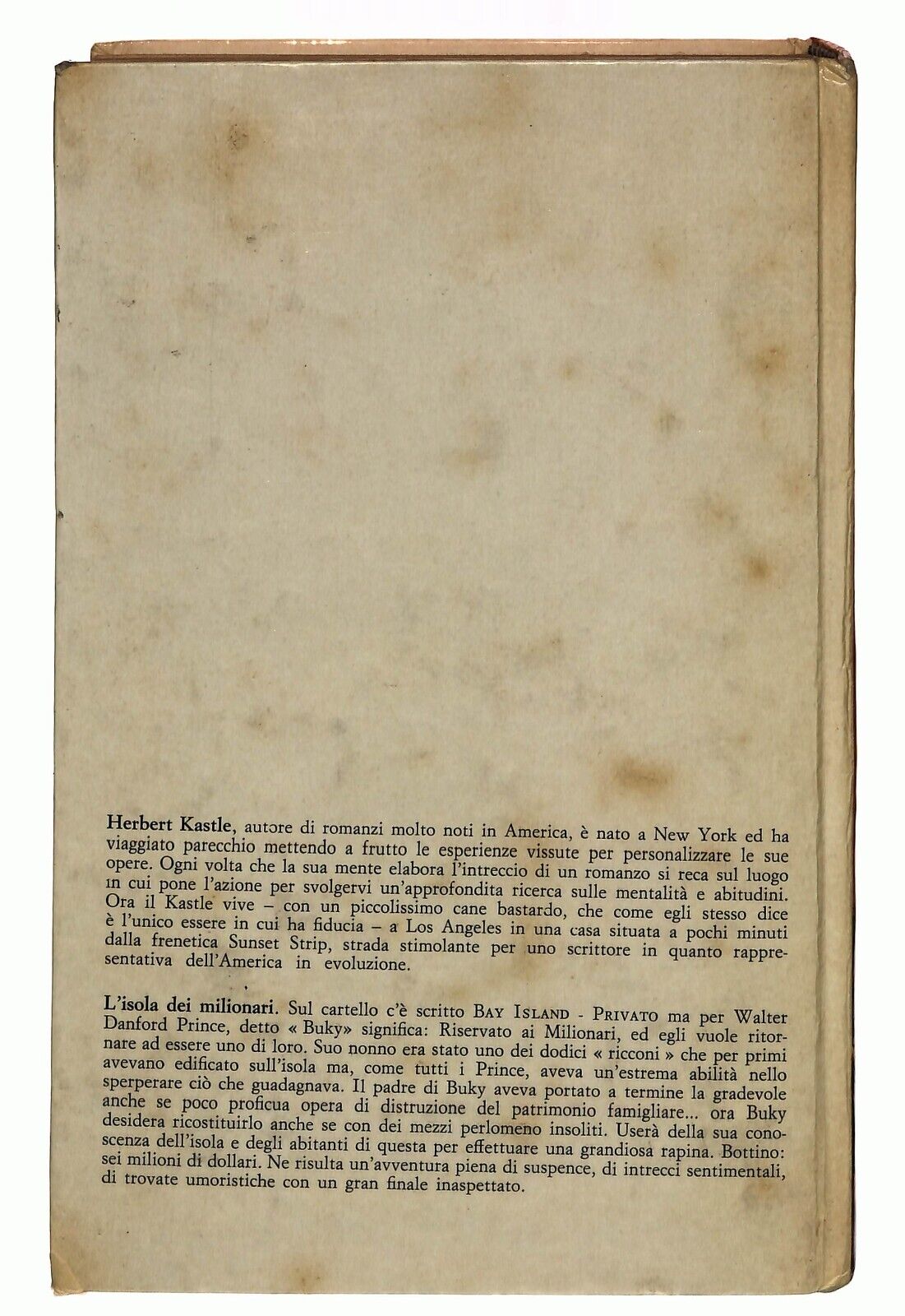 EBOND L'isola Dei Milionari Herbert Kastle Accademia Ed. 1974 Libro LI032852