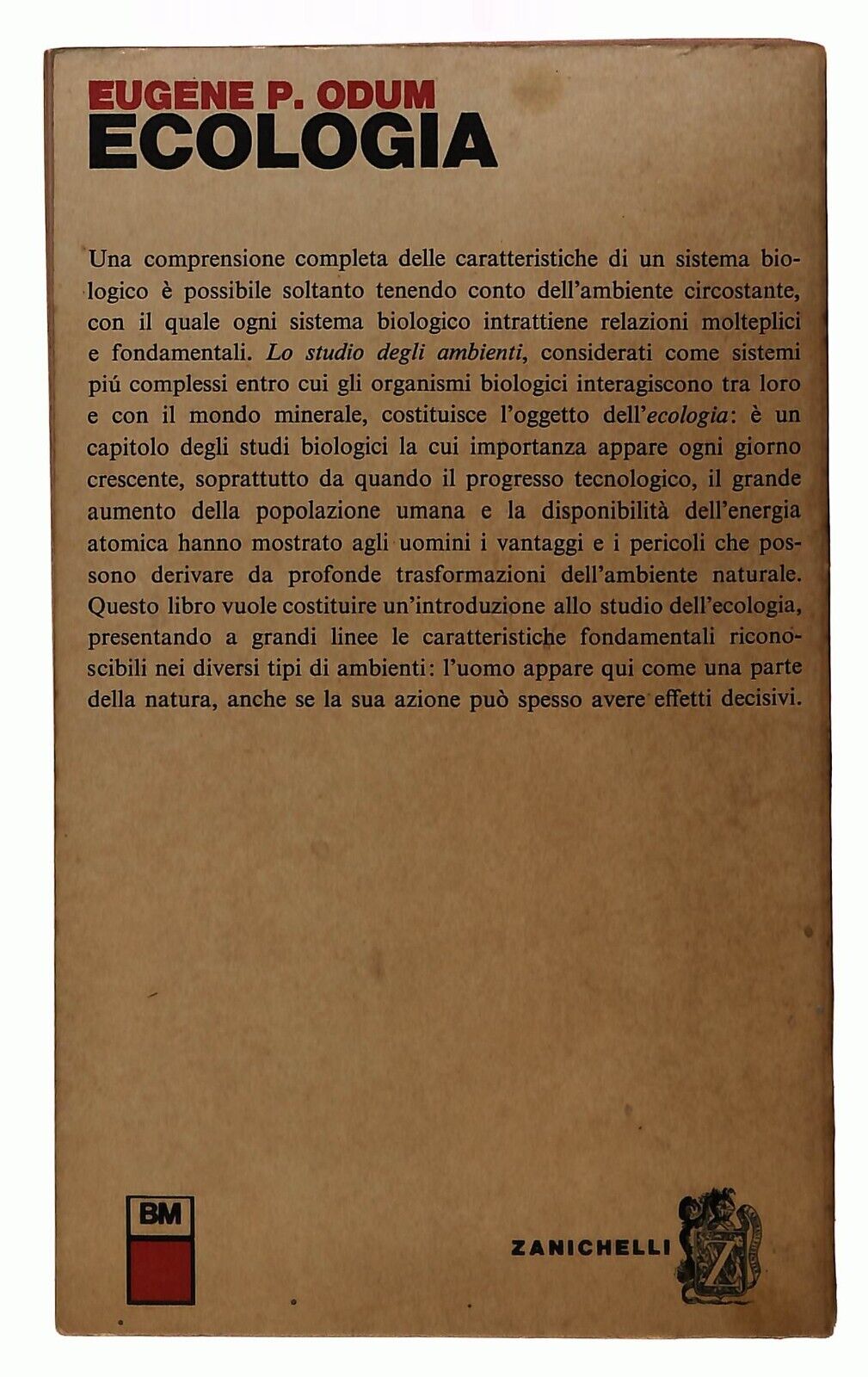 EBOND Ecologia Odum Zanichelli 1974 Libro LI032963