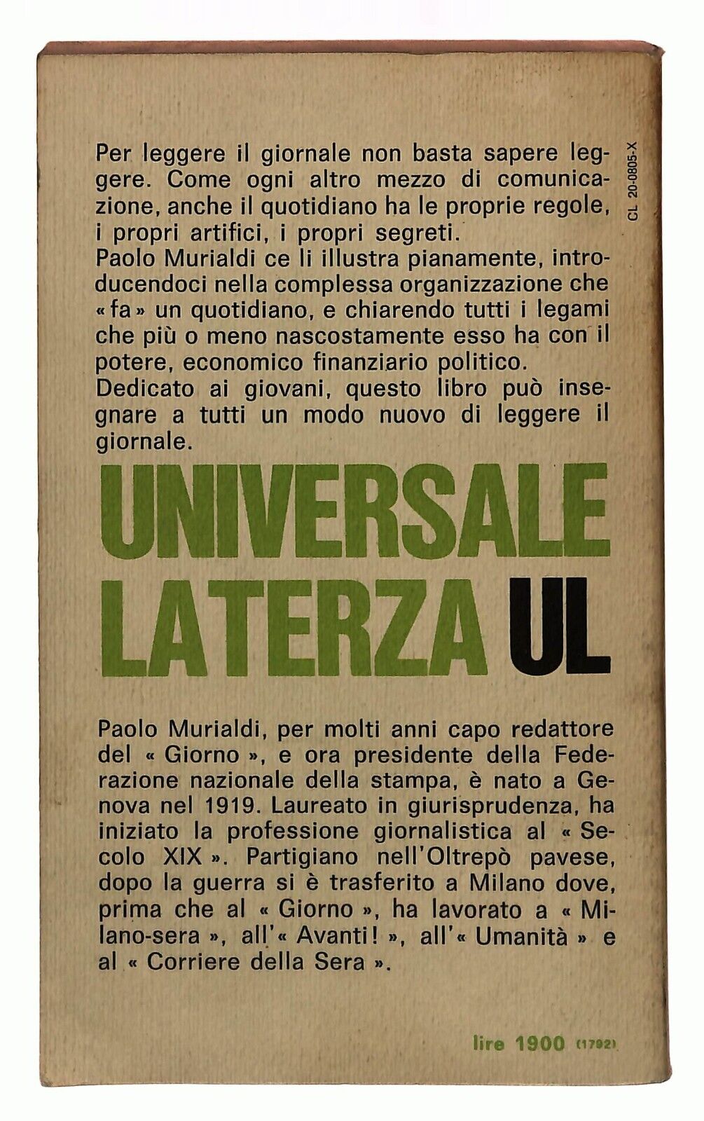 EBOND Come Si Legge Un Giornale P. Murialdi Laterza 1975 Libro LI033112