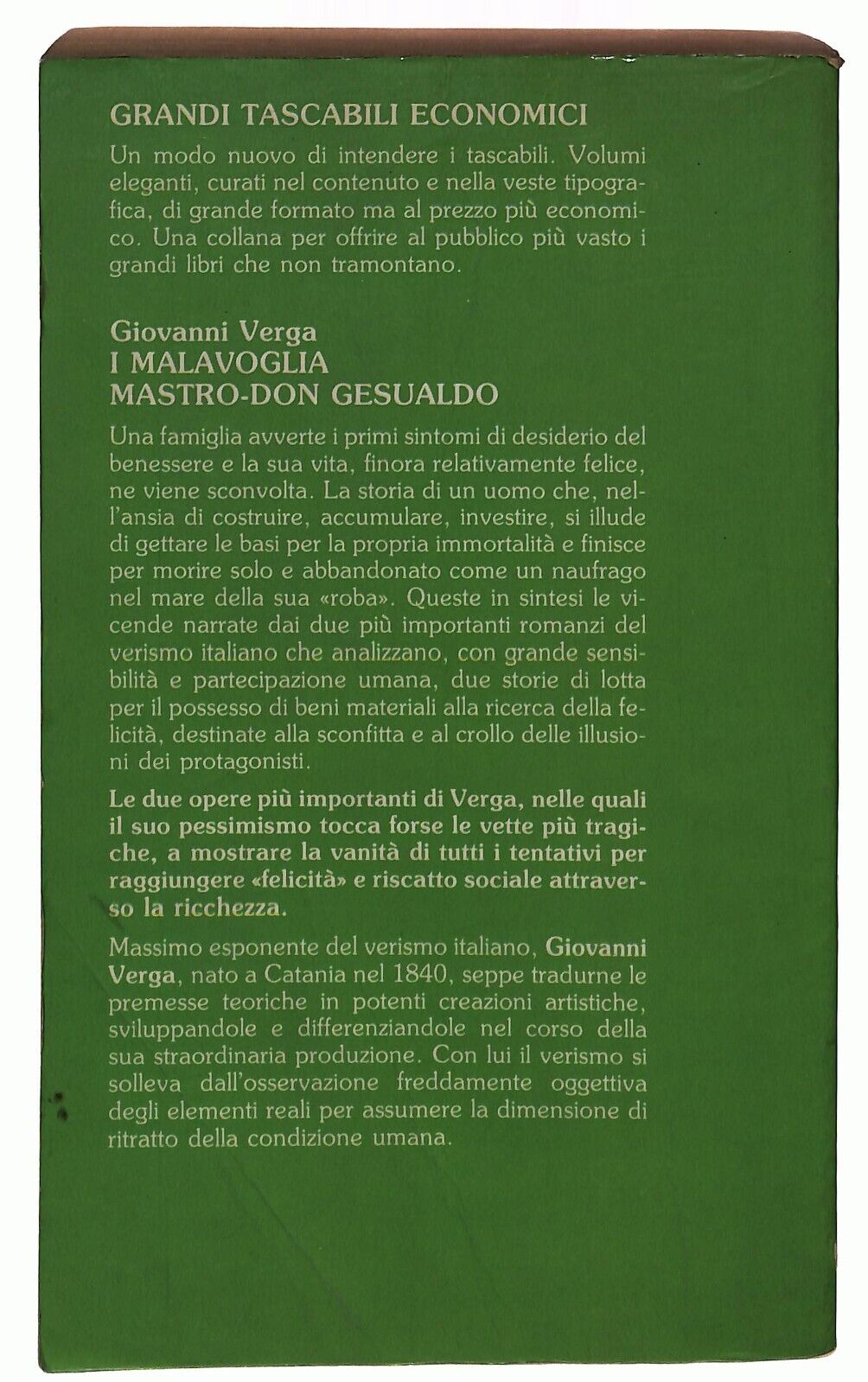 EBOND I Malavoglia Mastro Don Gesualdo Giovanni Verga Newton 1988 Libro LI033129