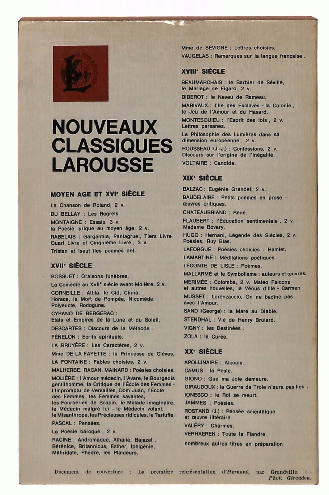 EBOND Hermani Victor Hugo Larousse 1971 In Francese Libro LI033204