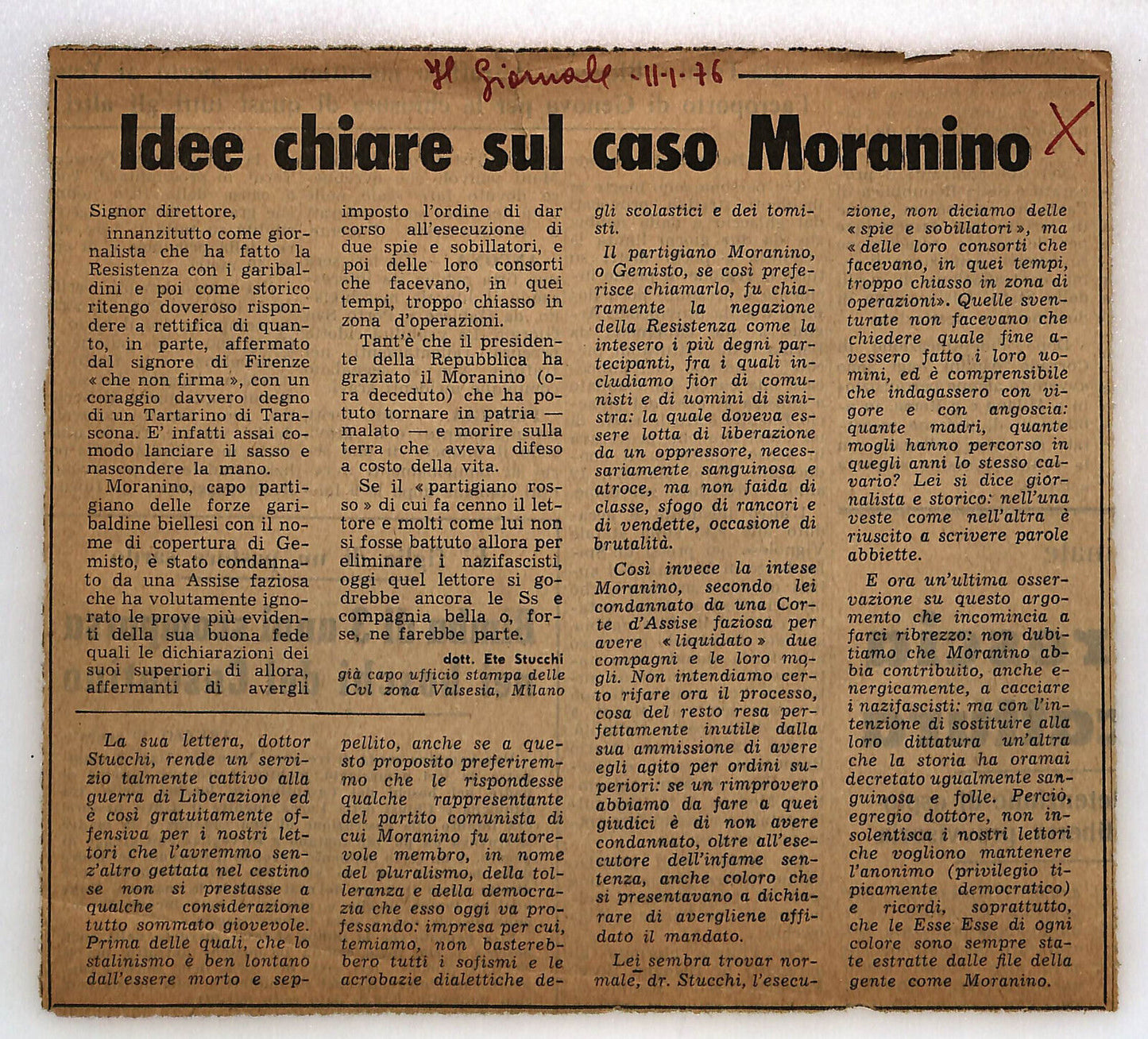 EBOND La Verita Su Moranino + Ritaglio Di Giornale Del 11/01/1971 Libro LI033308