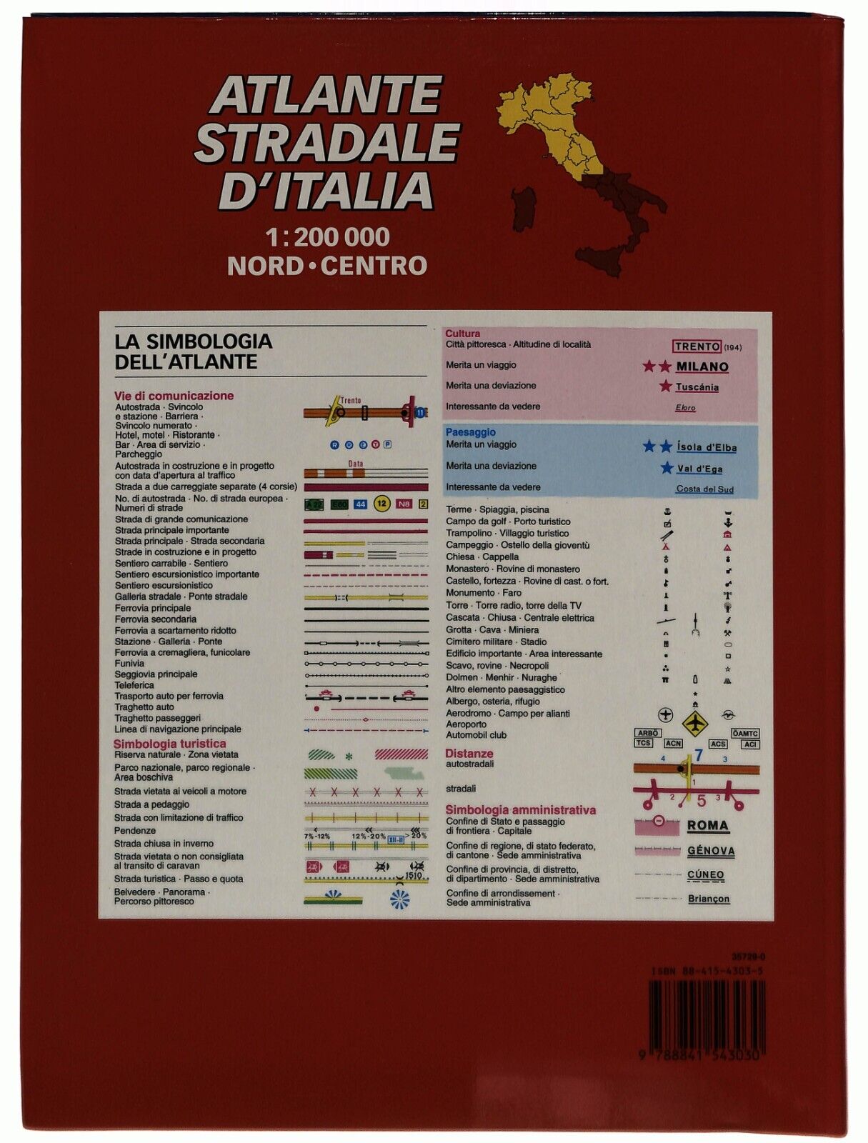 EBOND Atlante Stradale D'italia Nord Centro Deagostini 2000 Libro LI034428