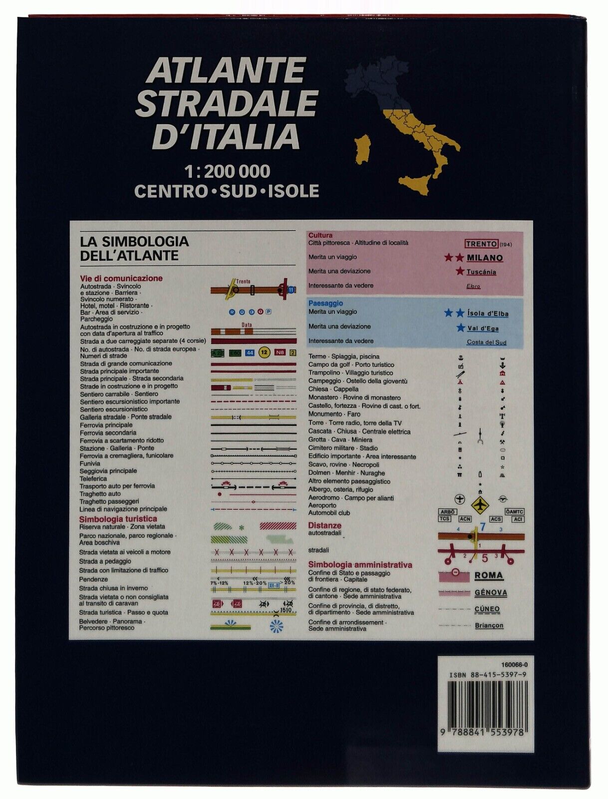 EBOND Atlante Stradale D'italia Centro Sud Isole Deagostini 2000 Libro LI034429