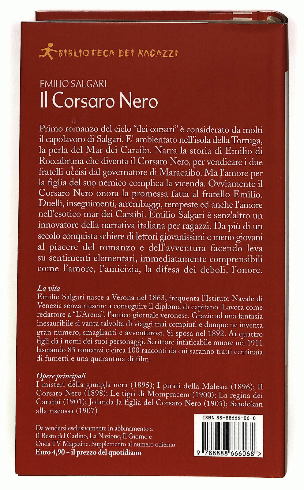 EBOND Il Corsaro Nero Di Emilio Salgari Biblioteca Dei Ragazzi Libro LI034851
