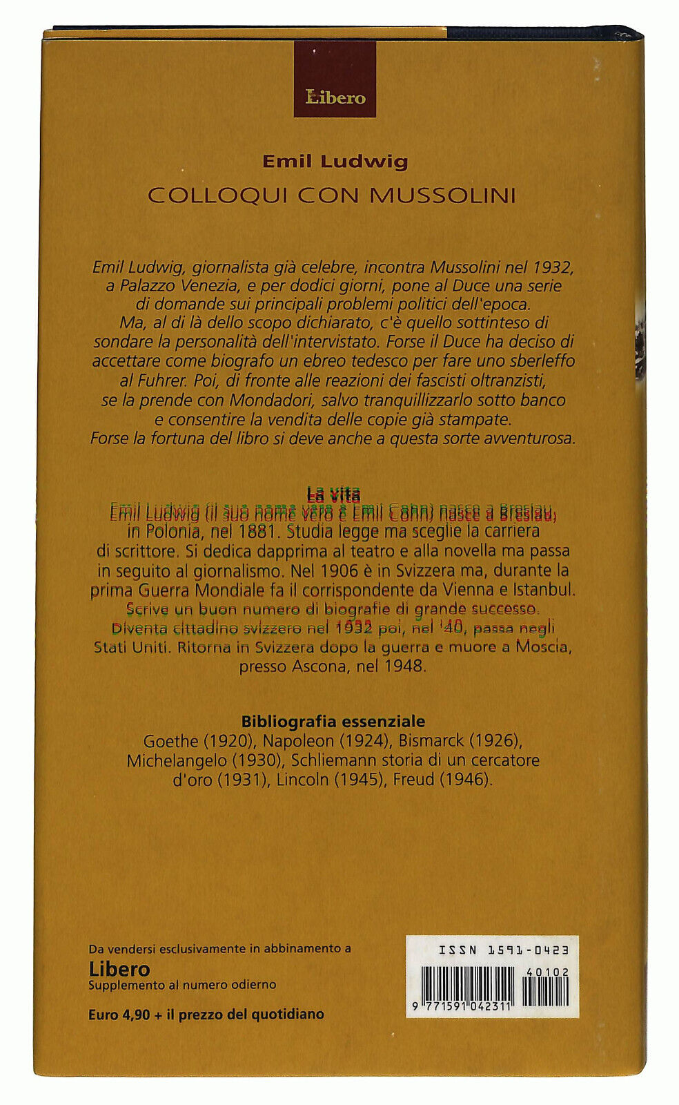 EBOND Colloqui Con Mussolini Di Emil Ludwig Libero Libro LI034854