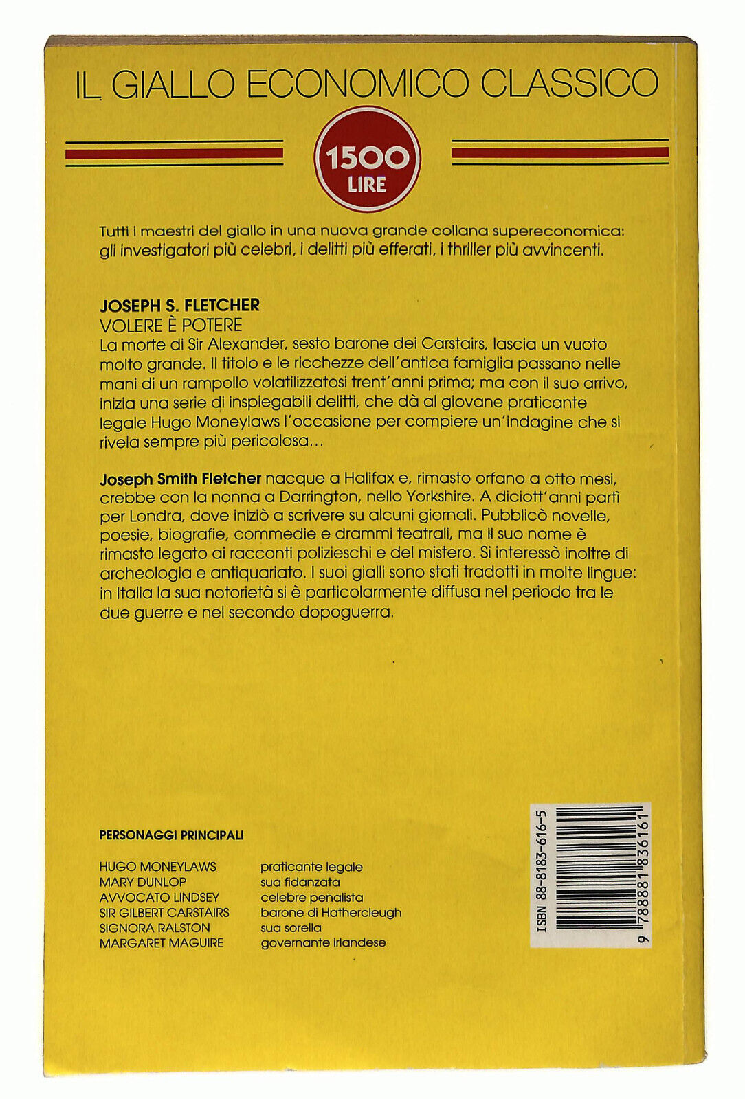 EBOND Giallo Economico Volere e Potere Di Joseph S. Fletcher Libro LI034882