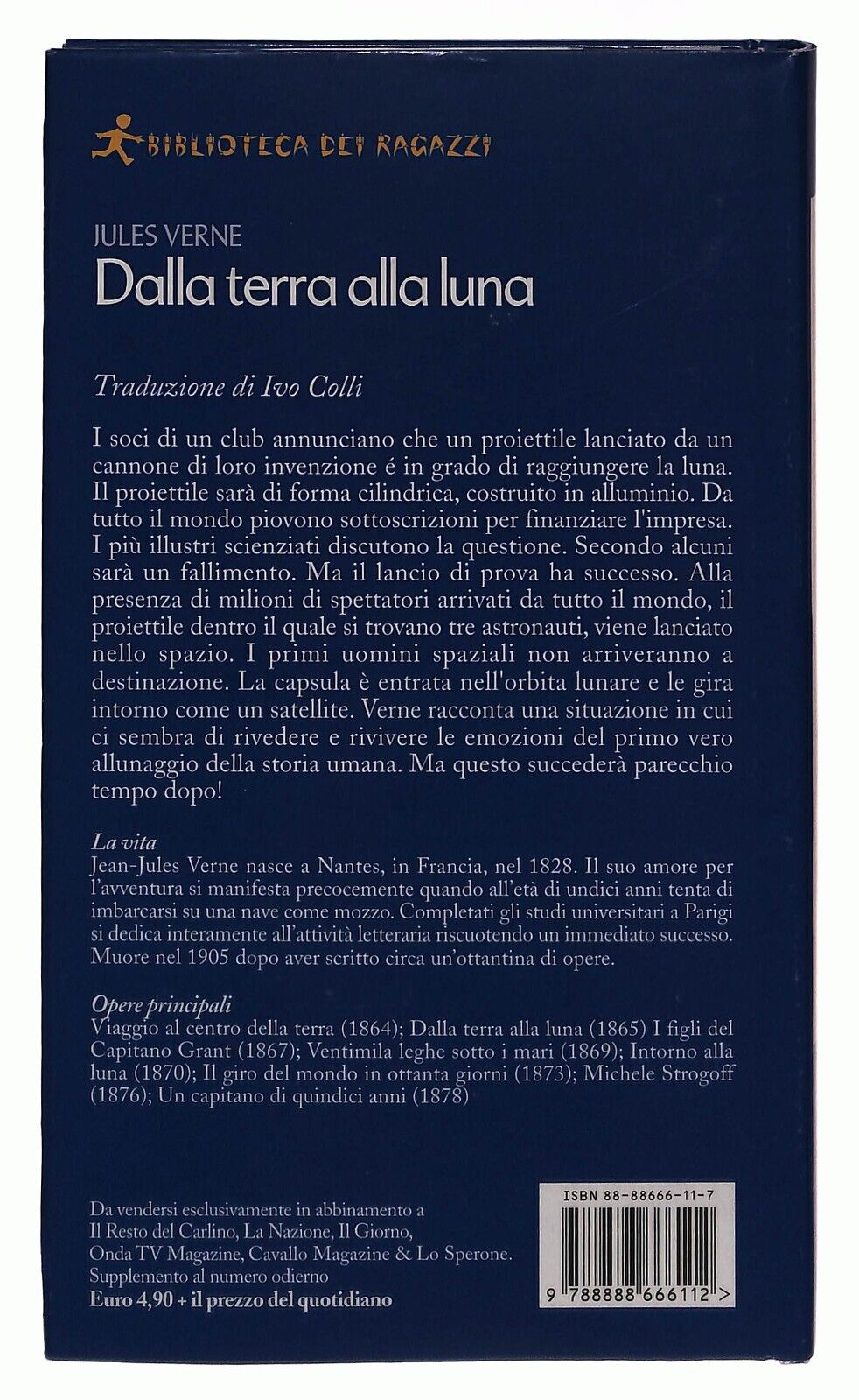 EBOND Dalla Terra Alla Luna Jules Verne Biblioteca Dei Ragazzi Libro LI034983