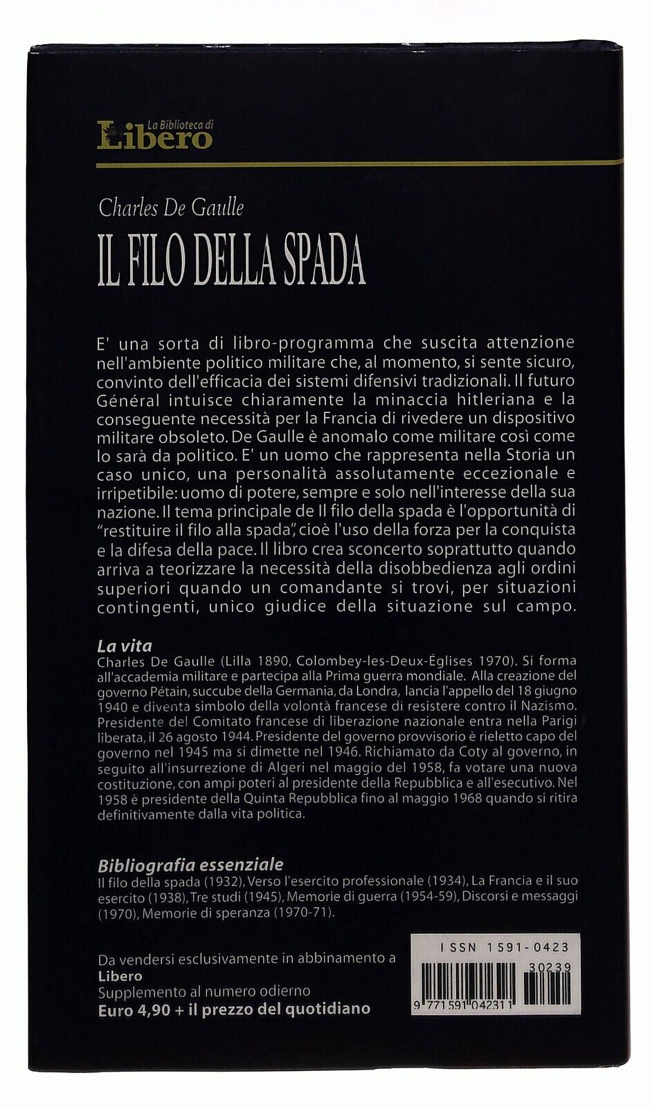 EBOND Il Filo Della Spada 21 Charles De Gaulle Libero 2003 Libro LI035007