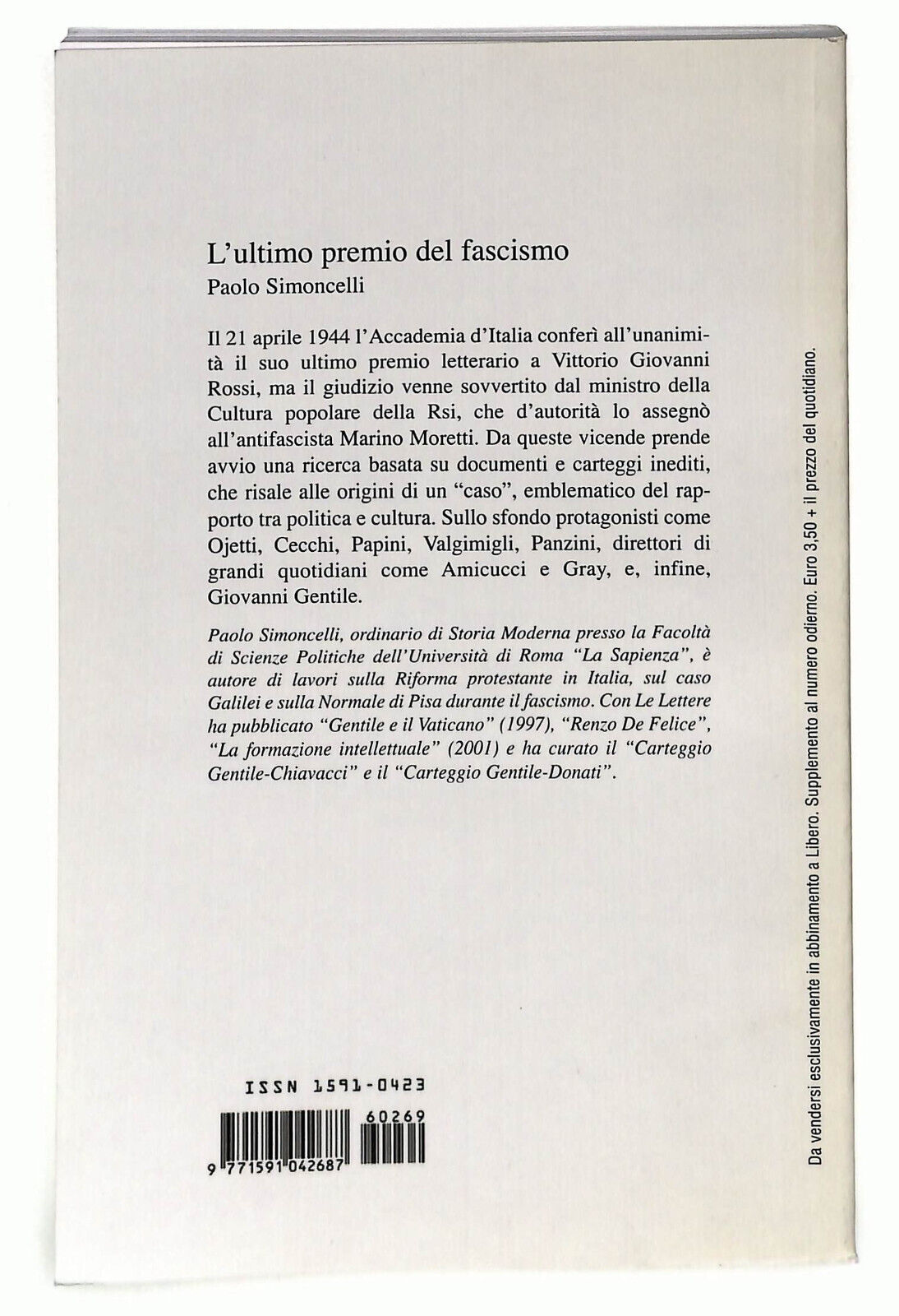 EBOND Le Lettere L'ultimo Premio Del Fascismo Libero Libro LI035284