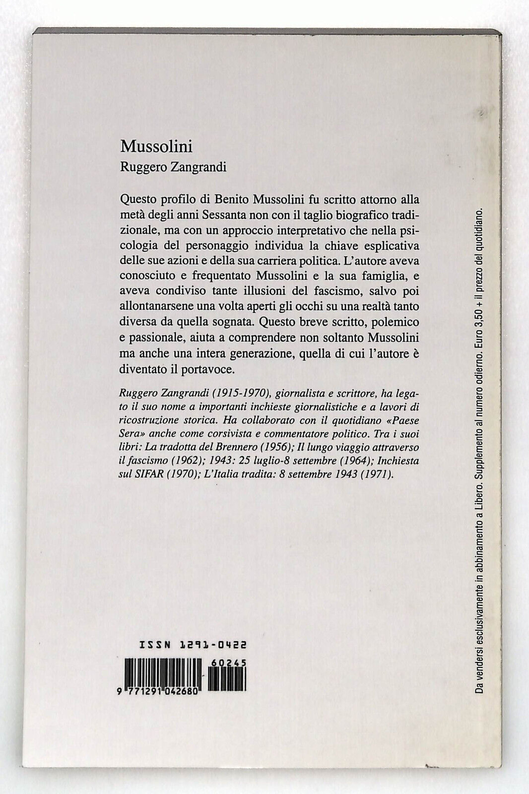 EBOND Le Lettere Mussolini Libero Libro LI035285