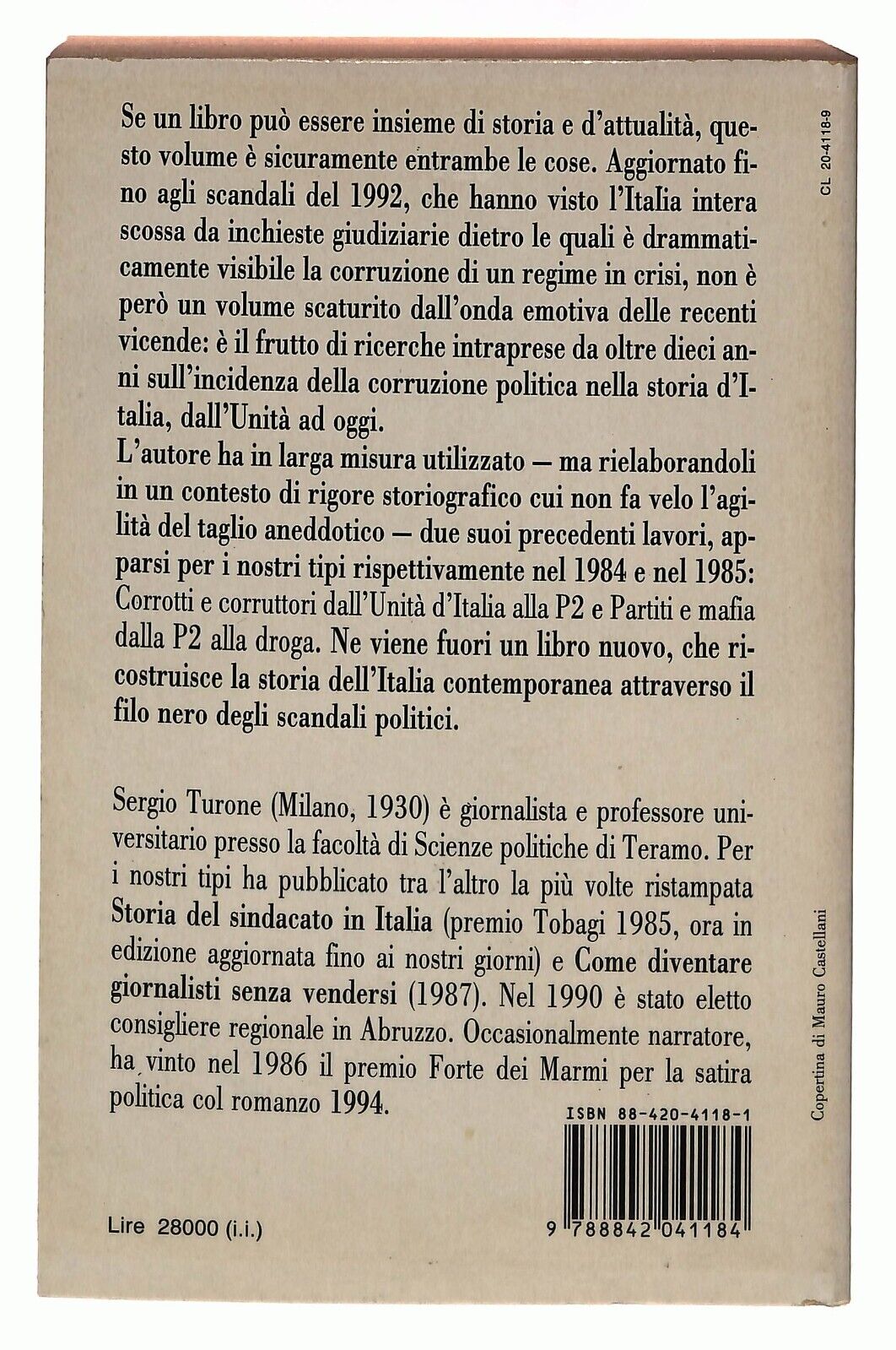 EBOND Politica Ladra Storia Della Corruzione In Italia 1861-1992 Libro LI035533