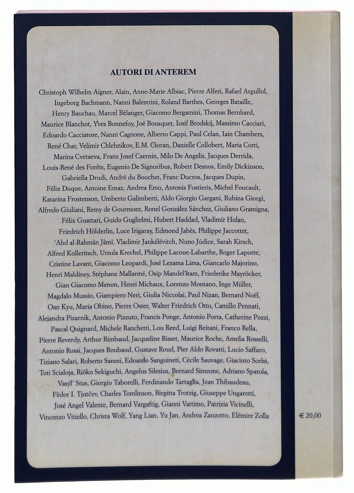 EBOND Anterem 92 La Natura Del Lavoro Poetico 2016 Libro LI036084