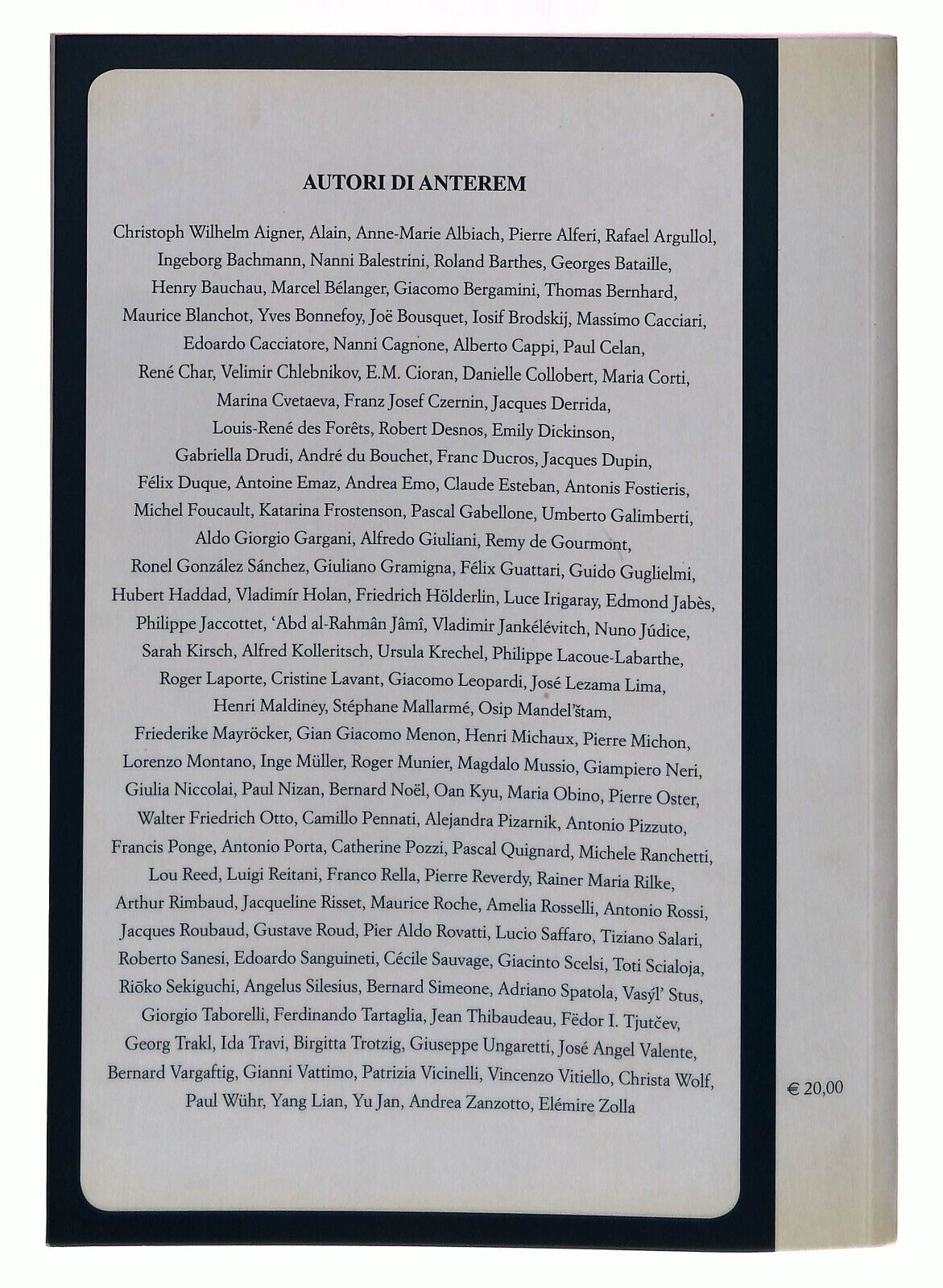 EBOND Anterem 95 L'altrove Poetico 2017 Libro LI036085