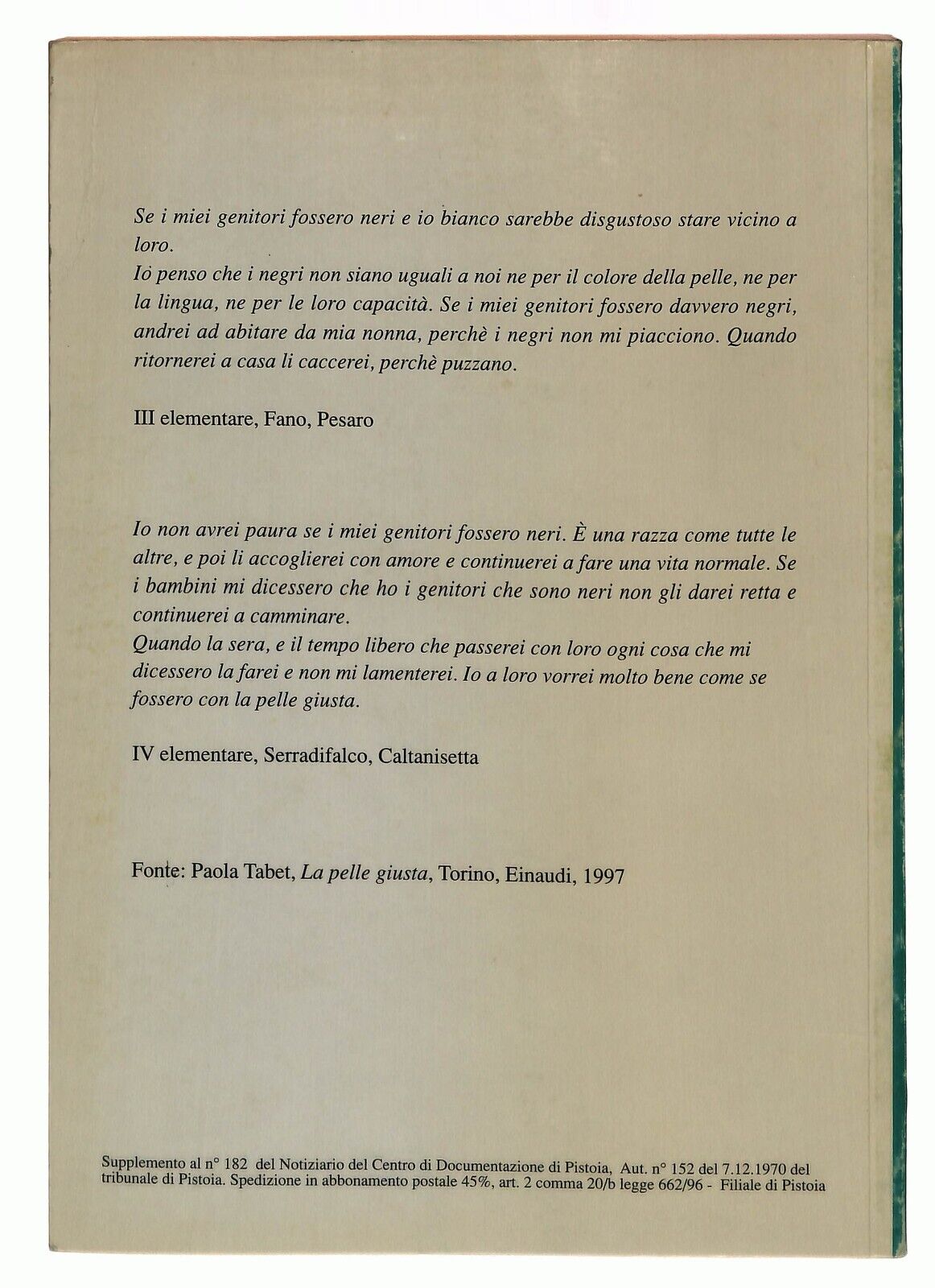 EBOND Supplemento Notiziario Del Centro: Razzismo Modernita 2002 Libro LI036087