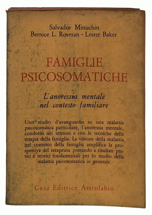 EBOND Famiglie Psicosomatiche L'anoressia Mentale Astrolabio 1980 Libro LI036101