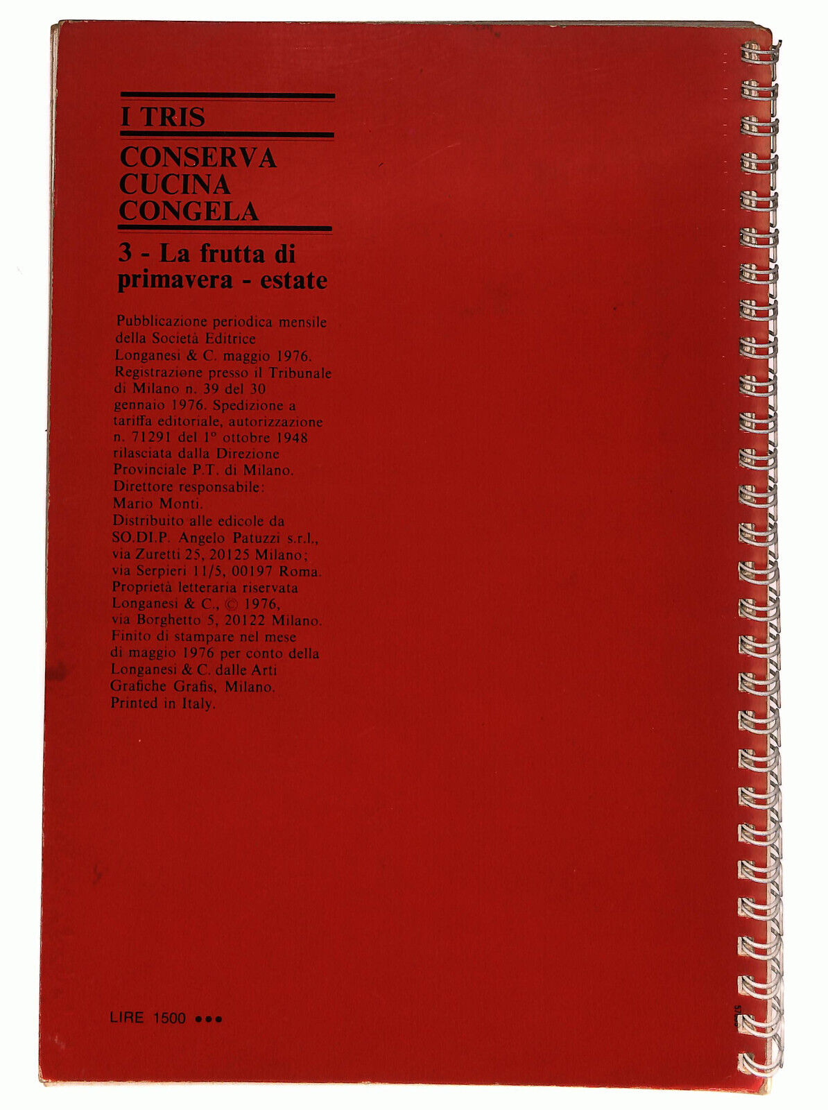 EBOND I Tris Conserva, Cucina Congela La Frutta Di Primavera... Libro LI036310