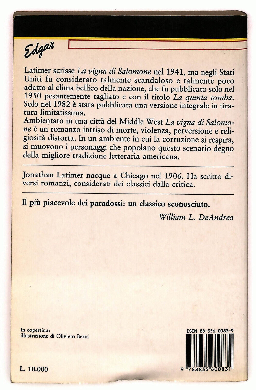 EBOND La Vigna Di Salomone Di Jonathan Latimer Libro LI036561