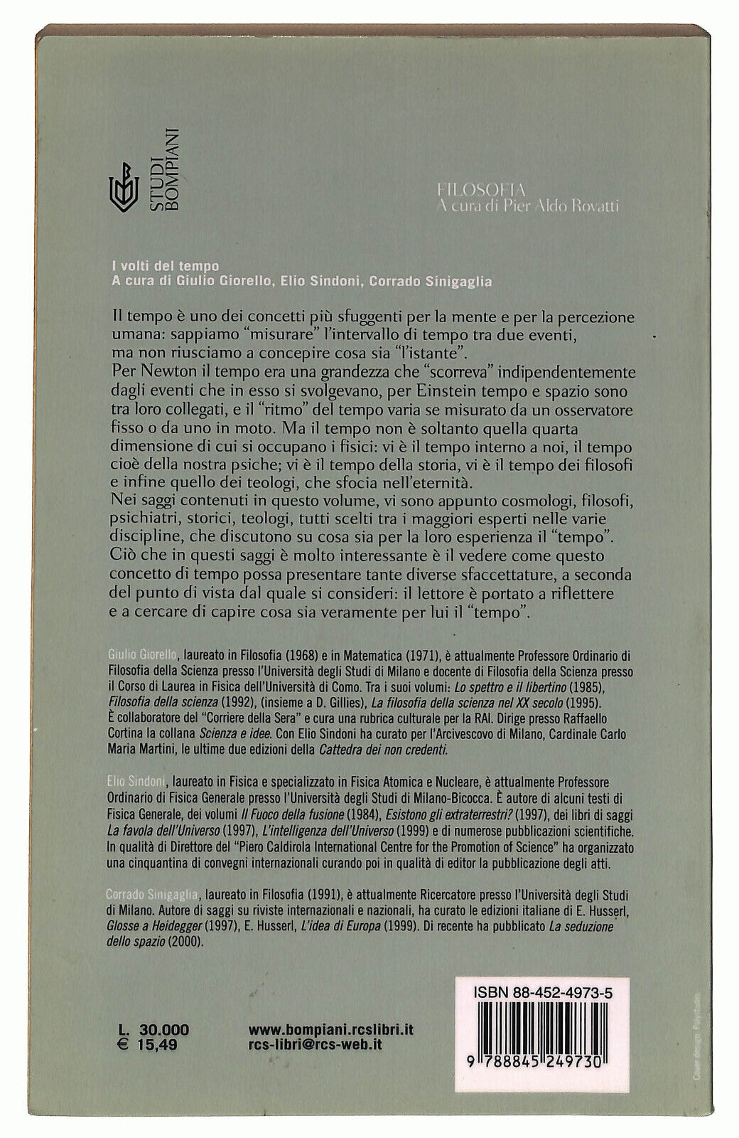 EBOND I Volti Del Tempo Studi Bompiani Libro LI036576