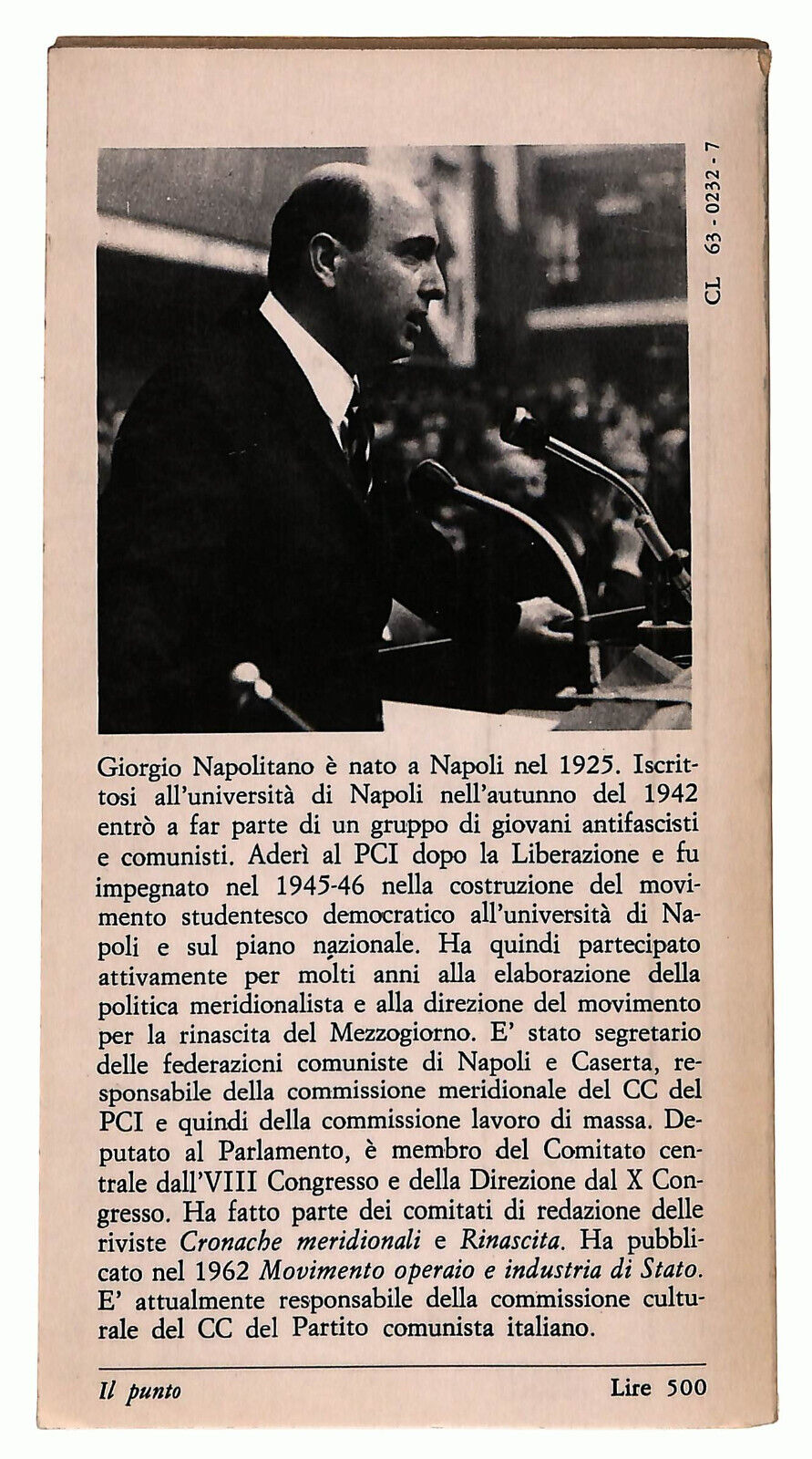 EBOND Scuola Lotta Di Classe e Socialismo Di Giorgio Napolitano Libro LI036660