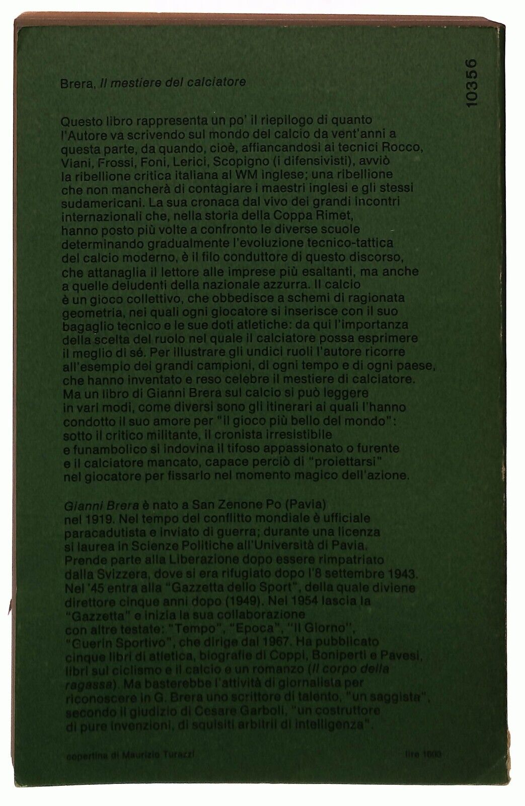 EBOND Il Mestiere Del Calciatore Gianni Brera Mondadori 1972 Libro LI036763