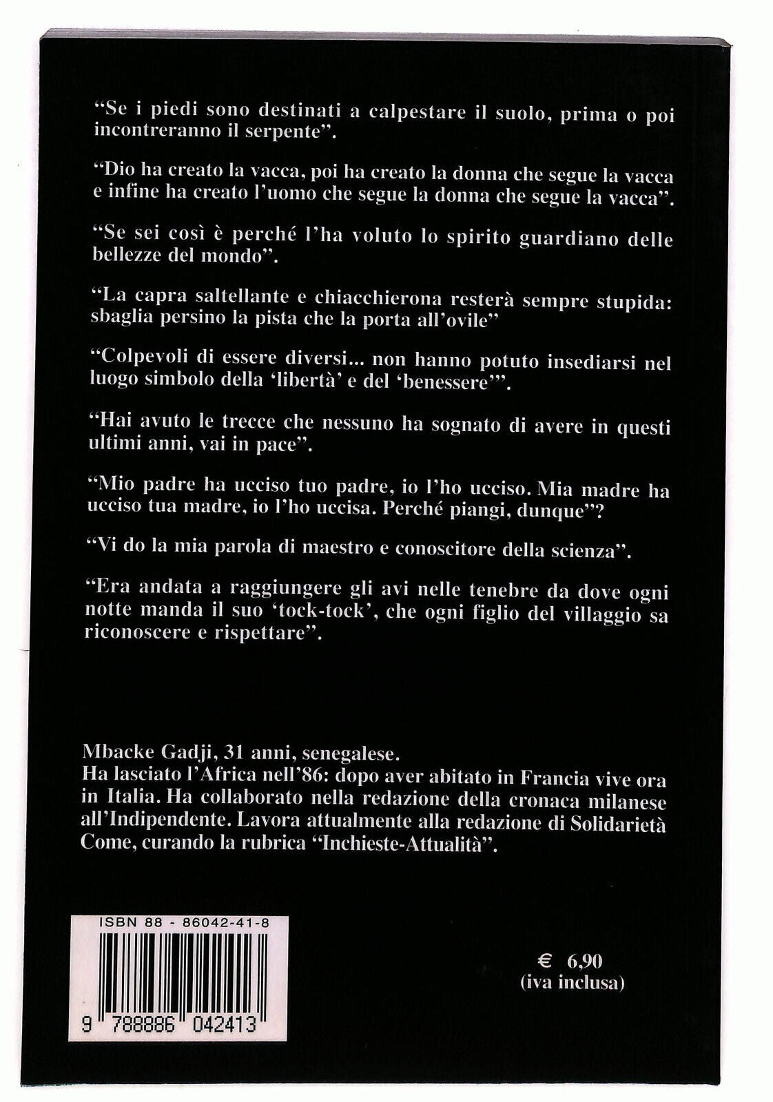 EBOND Numbelan Di Mbacke Gadji Edizioni Dell'arco 2004 Libro LI036933