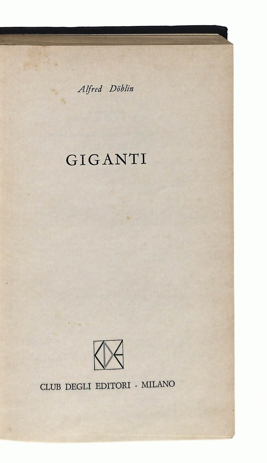 EBOND Giganti Alfred Dobline 1974 Libro LI037227
