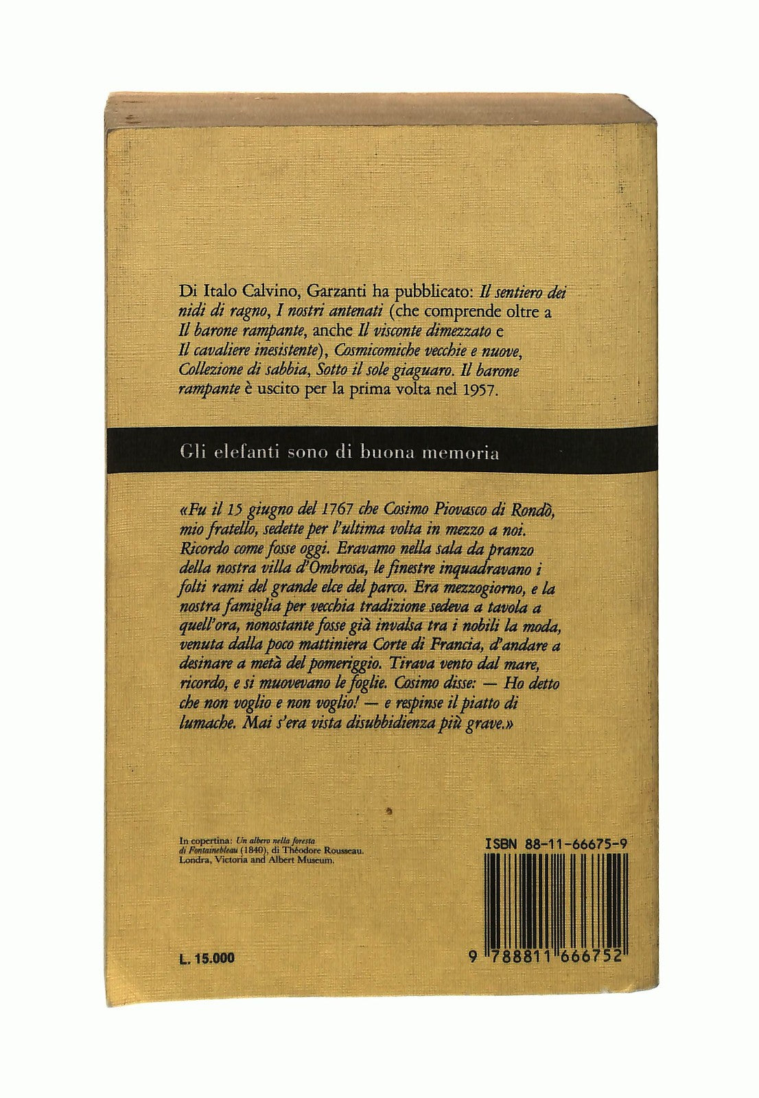 EBOND Il Barone Rampante Italo Calvino Garzanti 1988 Libro LI037236