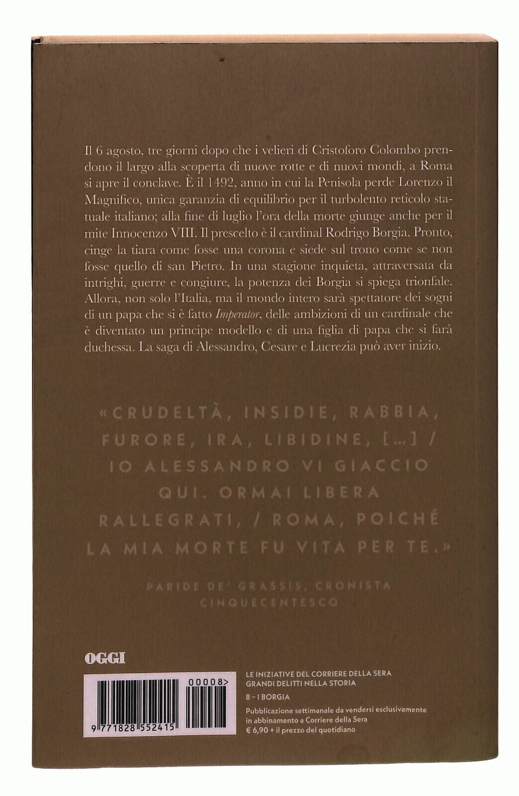 EBOND Grandi Delitti Della Storia I Borgia Libro LI038340