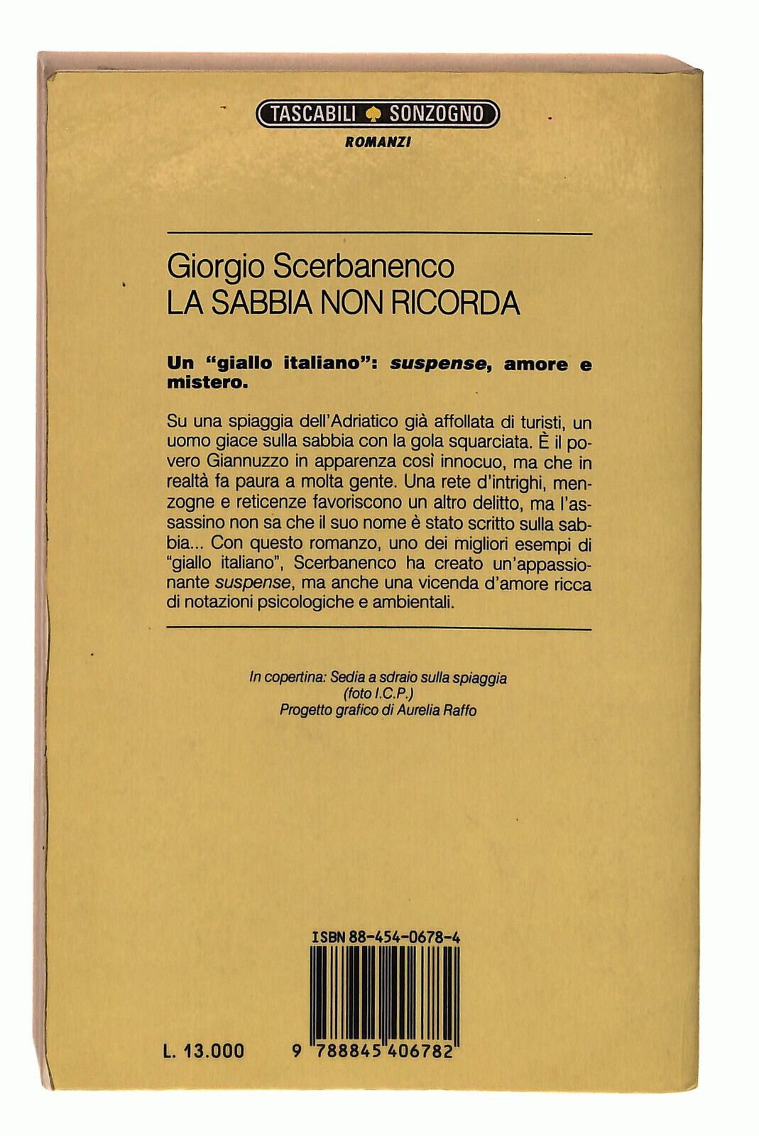 EBOND Scerbanenco La Sabbia Non Ricorda Libro LI038366