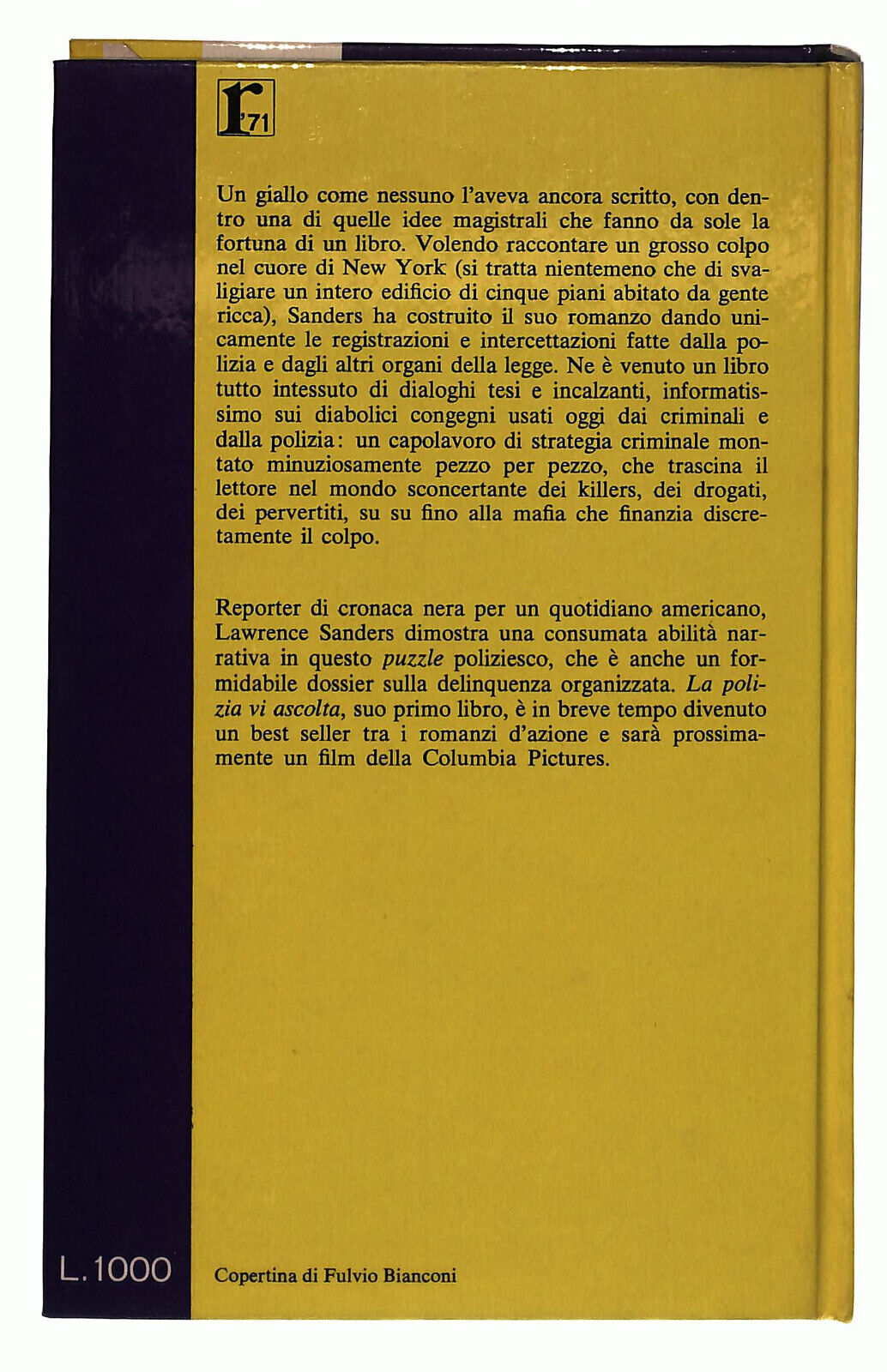 EBOND La Polizia Vi Ascolta Sanders Garzanti 1971 Libro LI038878