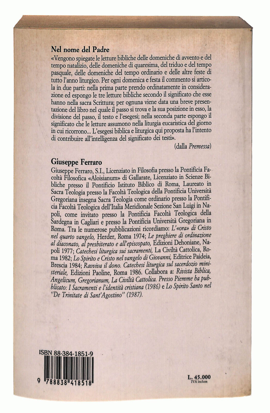 EBOND Nel Nome Del Padre Anno A Ferraro Libro LI039004