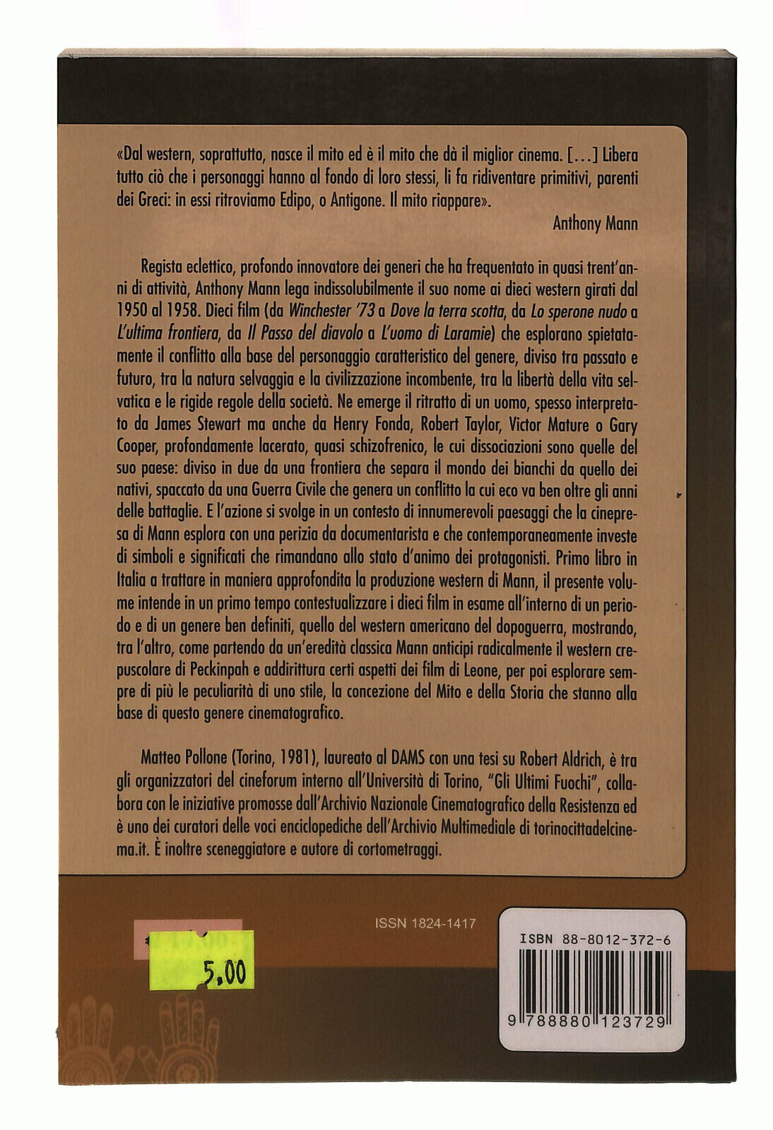 EBOND Il Western Di Anthony Mann Pollone Le Mani Libri Libro LI039994