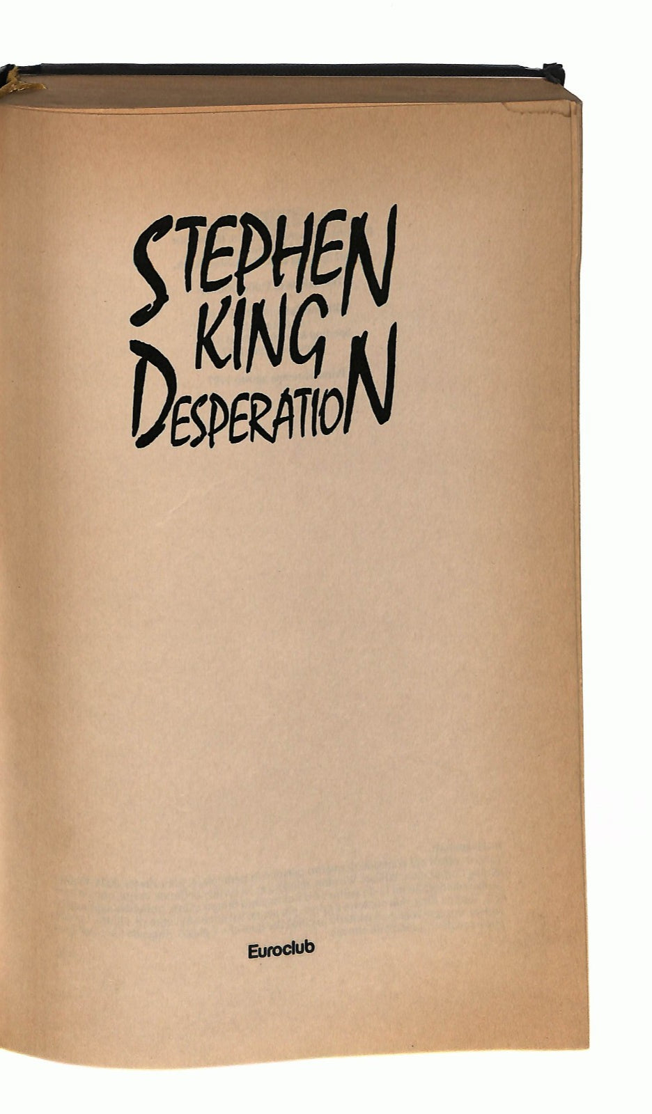 EBOND Desperation Stephen King Euroclub 1997 Libro LI040233
