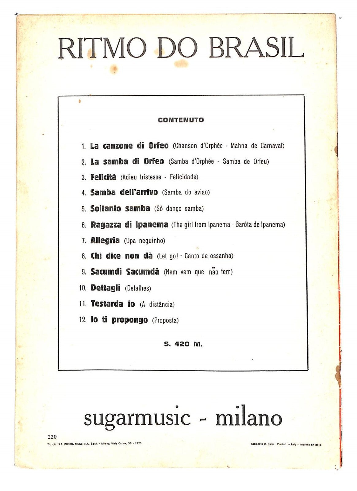 EBOND Spartiti Musicali Ritmo Do Brasil Libro LI040263