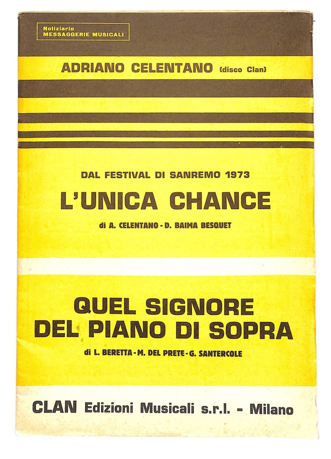 EBOND Spartiti Musicali - Adriano Celentano L'unica Chance Libro LI040271