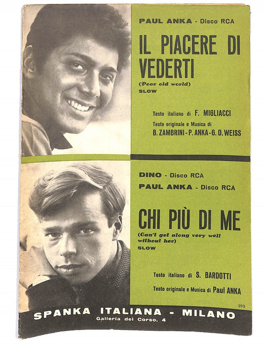 EBOND Spartiti Paul Anka Il Piacere Di Vederti - Chi Piu Di Me Libro LI040281