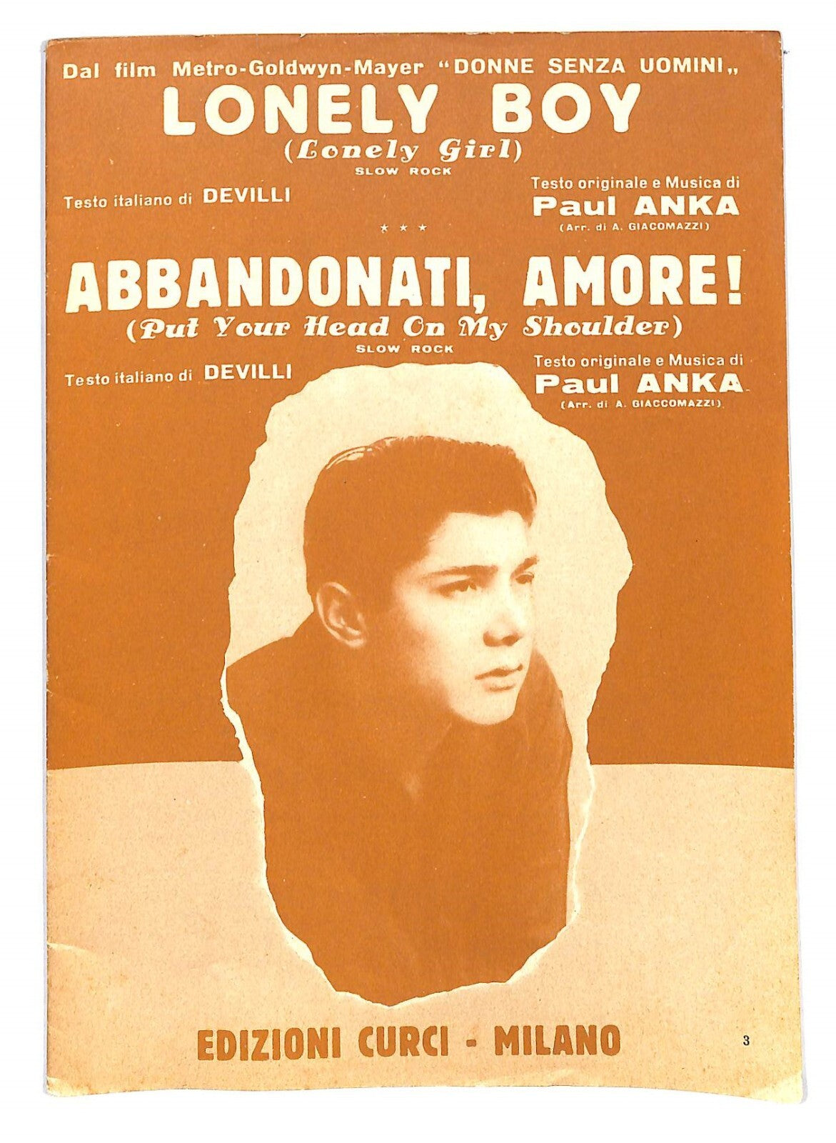 EBOND Spartiti Paul Anka Lonely Boy - Abbandonati Amore Libro LI040282