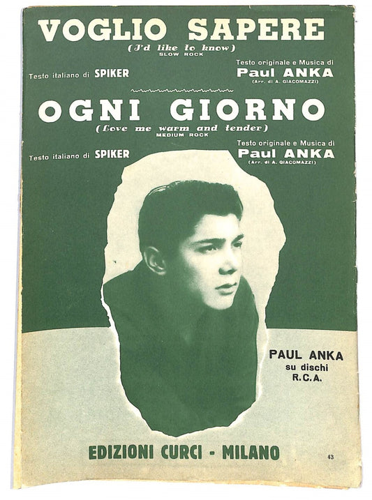 EBOND Spartiti- Paul Anka Voglio Sapere - Ogni Giorno Libro LI040286