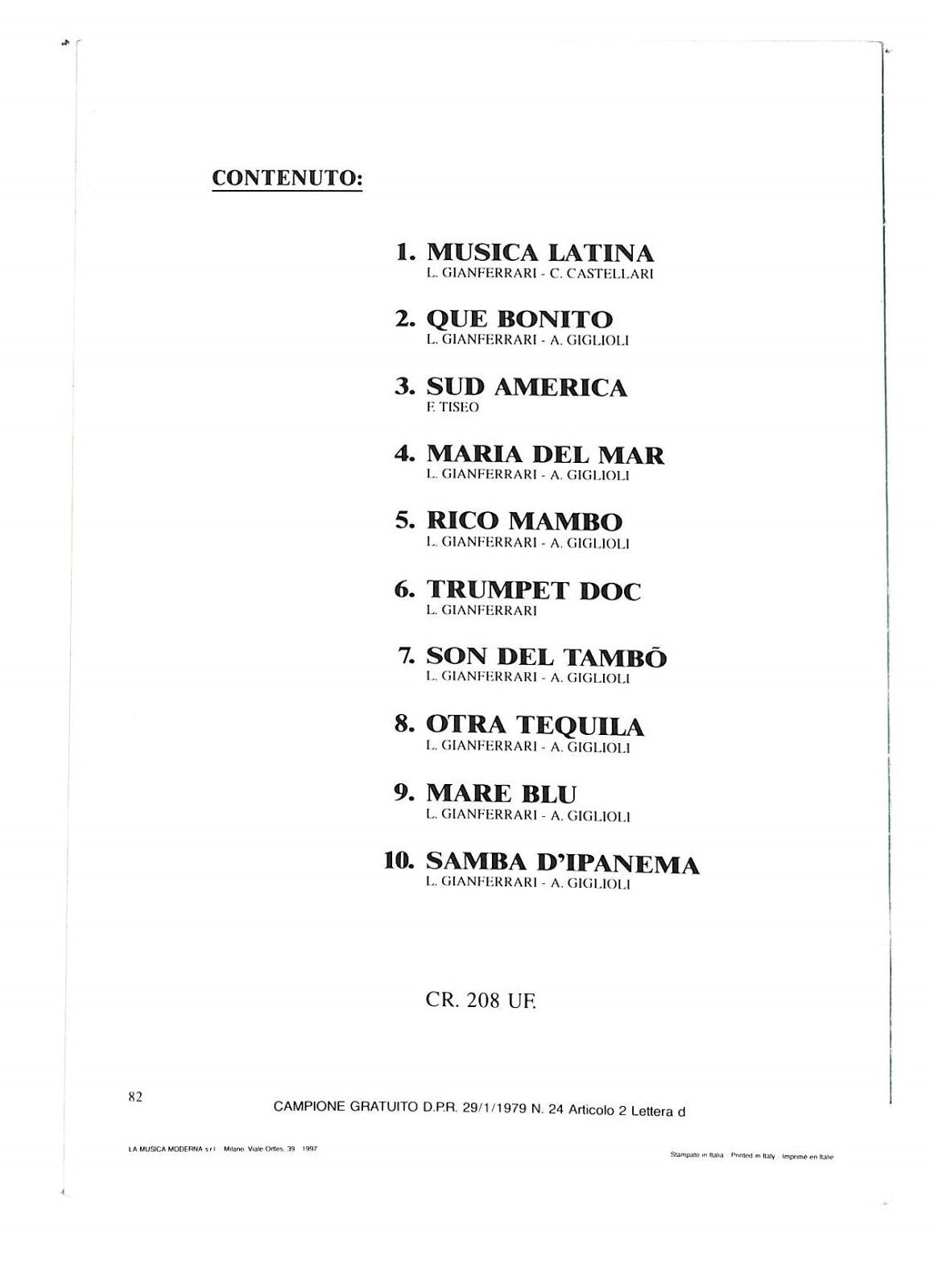 EBOND Spartiti -musica Latina Learco Gianferrari Libro LI040300