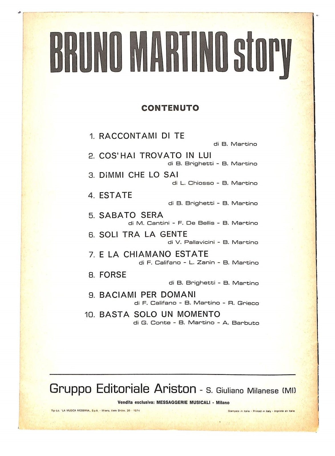 EBOND Spartiti - Bruno Martino Story Libro LI040302