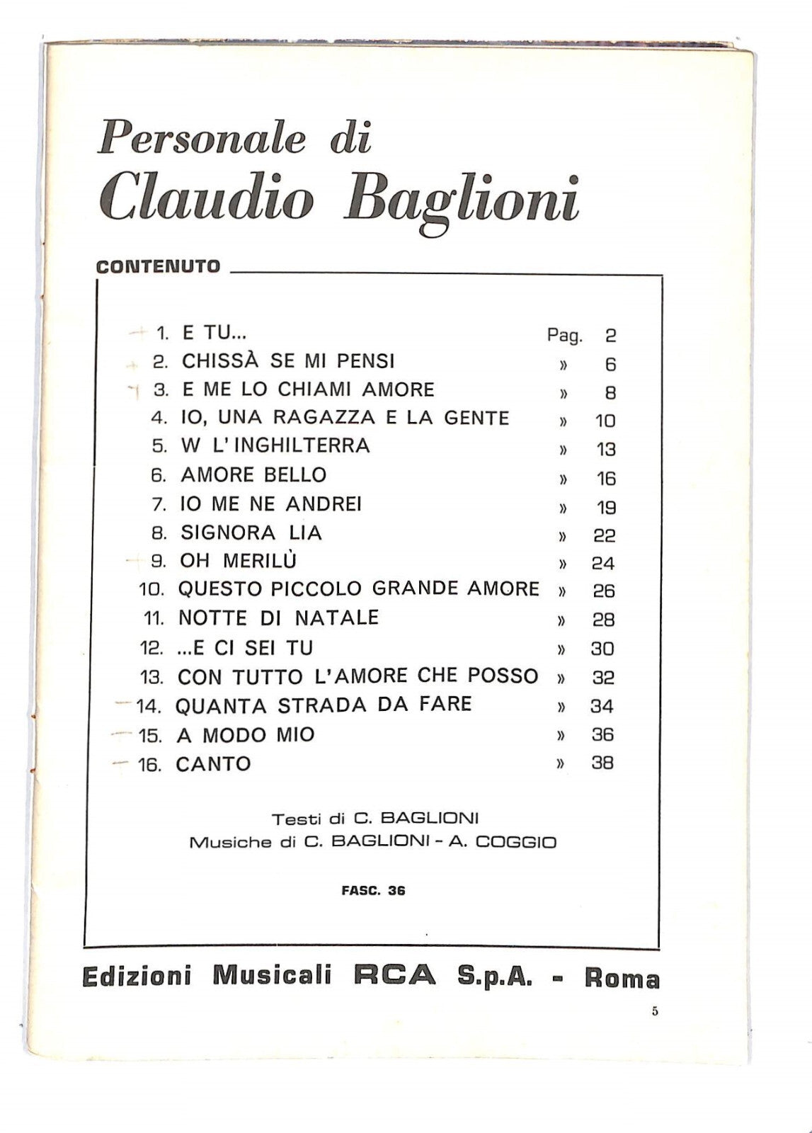 EBOND Spartiti - Personale Di Claudio Baglioni Libro LI040326