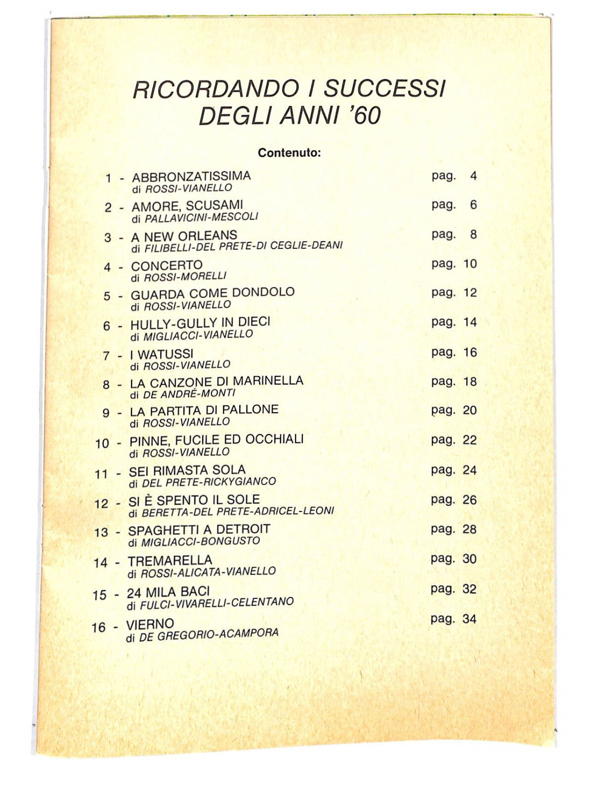EBOND Spartiti - Ricordando i Successi Degli Anni 60 Libro LI040351