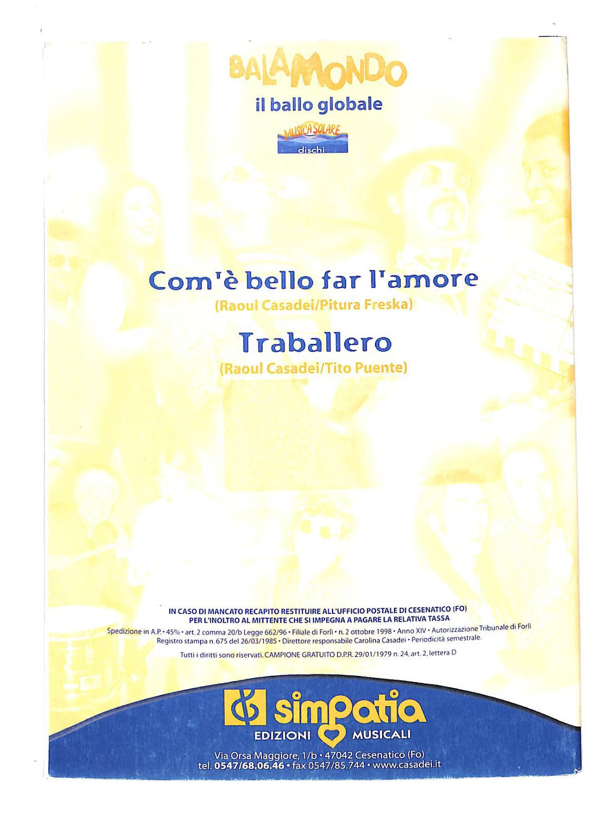 EBOND Spartiti - Rauol Casadei Com'e Bello Far L'amore Traballero Libro LI040366