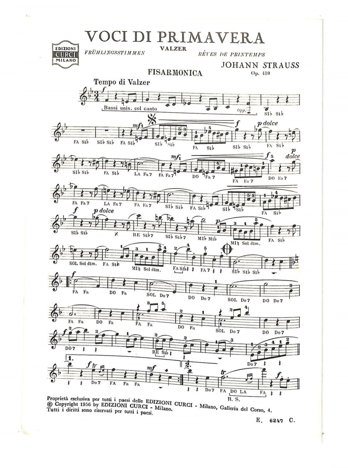 EBOND Spartiti - J. Staruss Voci Di Primavera Libro LI040382